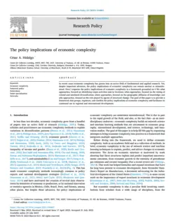 The policy implications of economic complexity